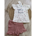 6-9 AY CGS KİRAZLI FİTİLLİ PENYE ŞORTLU BEBE TAKIM / mürdüm