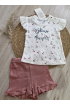 6-9 AY CGS KİRAZLI FİTİLLİ PENYE ŞORTLU BEBE TAKIM / mürdüm