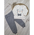 NİKUBY MEVSİMLİK PENYE BEBE EŞOFMAN TAKIMLARI / PAYONLU AYICIK GRİ