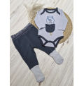 NECİX KENDİNDEN ÇORAPLI PENYE BADİLİ BEBE TAKIM / GRİ