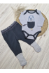 NECİX KENDİNDEN ÇORAPLI PENYE BADİLİ BEBE TAKIM / GRİ