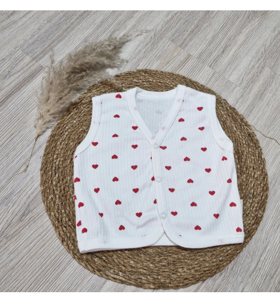 KAMPANYALI FİTİLLİ PENYE ÖNDEN ÇITÇITLI BEBE YELEK ÇEŞİTLERİ / MİNİ KALP DESEN