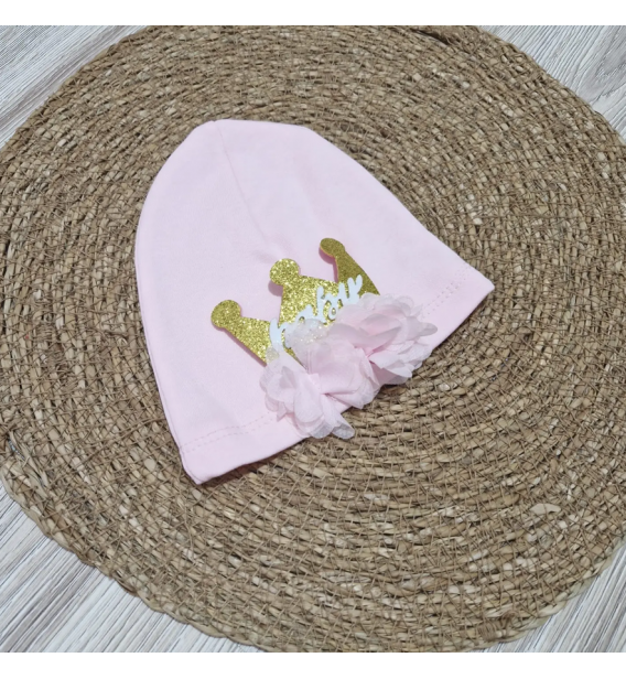 0-1 YAŞ PRENSES BABY TAÇLI PENYE BEBE BERE / toz pembe