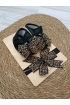 Yenidoğan tasarım leopar patik bandana set